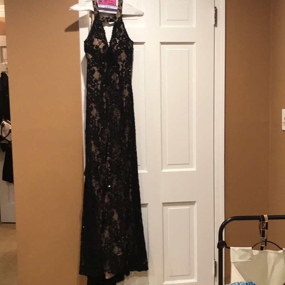 Lace evening gown